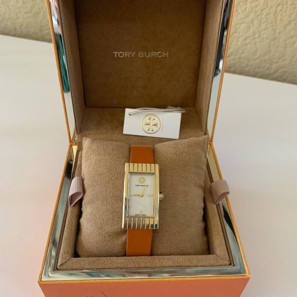 Tory Burch Buddy Signature Leather Watch